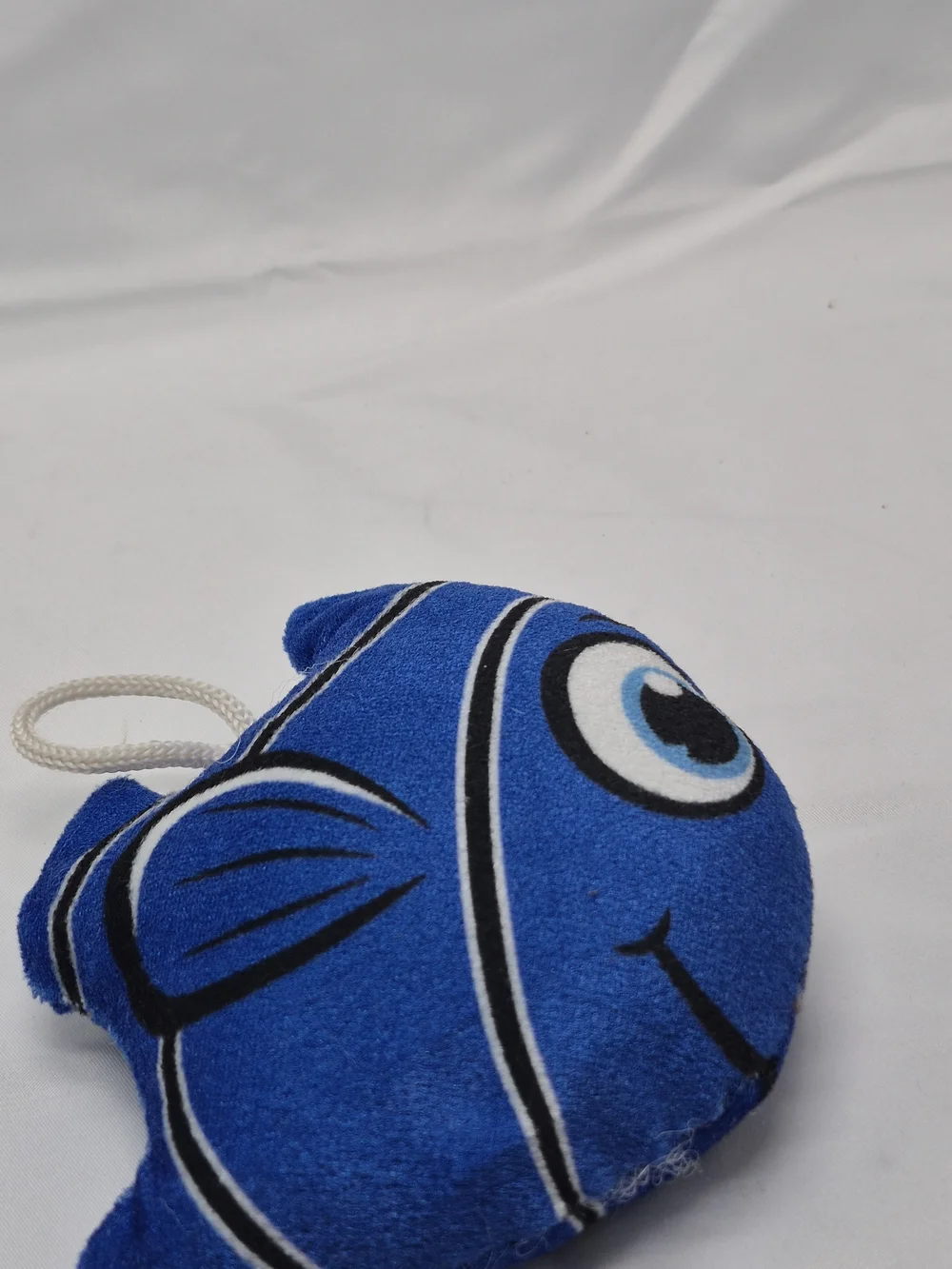 Blue Plush Fish Pet Toy with Rope Loop